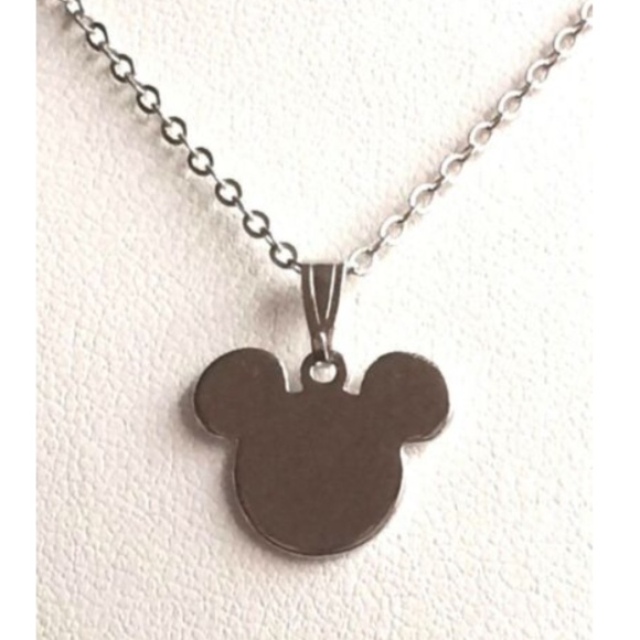 Mickey Mouse Ears Necklace Icon Silver Plated 19" Vintage Disney Disneyana - Picture 3 of 9